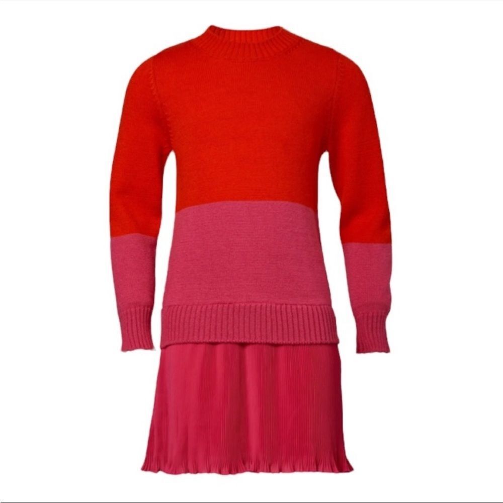 Milly Minis Colorblock Crew Neck Sweater Dress Size 12 NWT